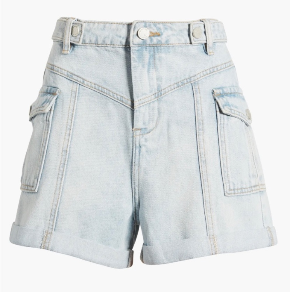 Blank NYC Perry Cargo Pocket Organic Cotton Mom Shorts Sz 24 NWT